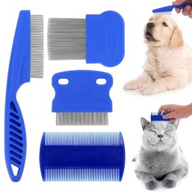 Cat Dog Flea Comb, Pet Tear Stain Remover Comb Set Pet Dog Cat Grooming Comb