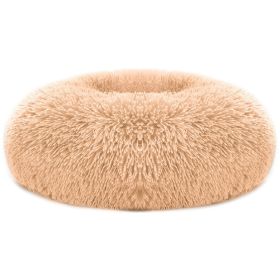 Pet Dog Bed Soft Warm Fleece Puppy Cat Bed Dog Cozy Nest Sofa Bed Cushion M Size (Color: Brown, Size: M)