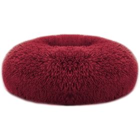 Pet Dog Bed Soft Warm Fleece Puppy Cat Bed Dog Cozy Nest Sofa Bed Cushion M Size (Color: Red, Size: M)