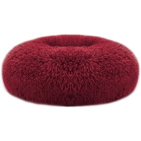 Pet Dog Bed Soft Warm Fleece Puppy Cat Bed Dog Cozy Nest Sofa Bed Cushion L Size (Color: Red, Size: L)