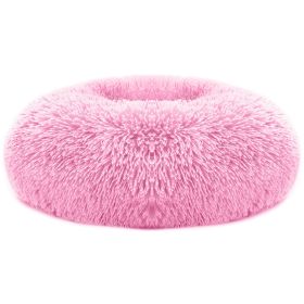 Pet Dog Bed Soft Warm Fleece Puppy Cat Bed Dog Cozy Nest Sofa Bed Cushion L Size (Color: Pink, Size: L)